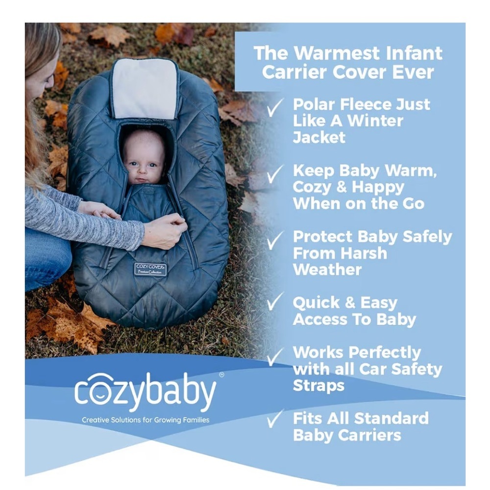 Cozy Cover Premium Collection Infant Car Seat Cover with Polar Fleece New
